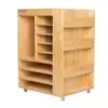 Mesa de Arte Móvel para Jardim de Infância Sala de Aula de Artes Armário de Armazenamento de Papel de Desenho em Madeira Maciça Estúdio de Educação Infantil Rack Organizador Armário de Artes
