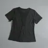 Nova Camiseta de Yoga de Verão, Roupa Fitness Fina de Corte Justo para Mulheres, Top Esportivo de Corrida com Manga Curta Respirável de Secagem Rápida
