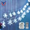 Luzes de Floco de Neve de Natal Decoração, Luzes de Natal Fio de Cobre Luzes de Fada a Pilha Quarto Casa Interior Exterior Decoração de Árvore de Natal