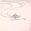 Collar de alas de ángel en plata de ley 925 para mujer, cadena de clavícula versátil con colgante de alas móviles.