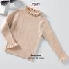 Outono e inverno de 2021 roupas infantis coreanas suéter meninas listrado gola alta renda algodão malha conjunto uma geração de cabelo