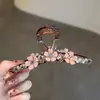 Presilha de Cabelo Flor de Diamante Brilhante Luxuosa e de Alto Padrão, Prendedor de Cabelo de Moda de Alto Padrão 2026 para Cabelos Volumosos, Prendedor de Tubarão de Tamanho Grande
