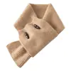 Bufanda de Punto de Lana Pura Nueva Otoño/Invierno 2026 con Botones, Calentador de Cuello para Mujer, Protector de Cuello Cruzado Estilo Coreano