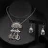Linterna Jaula de Pájaros Retro Borla Collar Pendientes Juego de Tres Piezas Lujo Ligero Temperamento Pendientes Personalizados para Mujer Accesorios para Orejas Festivos