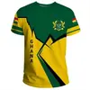 Camiseta 2026 África Ghana Moda Impresión 3D Camiseta Casual de Cuello Redondo para Hombre Camiseta Deportiva de Verano de Manga Corta con Cuello Redondo