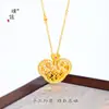 Zhao Lusi y Xu Yan Mismo Estilo Oro Arena Incrustado Diamante Candado de Deseos de Bendición Nuevo Estilo Chino Tendencia Nacional Cadena para Clavícula