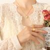 Colgante de Diseño Geométrico de Anís Mang Estrella Zircón Collar Simple Francés Versátil Joyería al por Mayor de Acero de Titanio Transfronterizo para Mujer