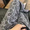 Calça de Pijama de Algodão e Seda para Mulheres, Novo Estilo de Verão, Calça de Casa Plus Size Que Pode Ser Usada Fora, Calça Anti-Mosquito de Algodão Artificial, Calça Longa Floral Fina