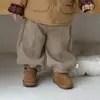 Chaqueta de Algodón Acolchada con Diamantes Retro para Niños de Invierno Abrigo de Algodón con Puños a Cuadros Contrastantes para Bebé Ropa Exterior Holgada para Niñas Otoño Invierno