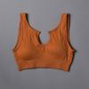 Nuevo Sujetador de Yoga de Hilo de Color Sólido de Alta Elasticidad para Otoño e Invierno con Espalda en U Sin Costuras Absorbente de Humedad Sudor Traje de Fitness para Mujer