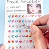 Nuevas Pegatinas de Diamantes de Cristal para Niños Maquillaje de Escenario para Actuaciones de Niñas Joyas Decorativas Coloridas para Mole de Frente Despegable DIY