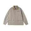 North Boundary Chaqueta de Trabajo Estilo Americano de Moda para Hombre Marca 2025 Otoño Nuevo Bloque de Color Cuello Solapa Chaqueta Multibolsillos para Hombre