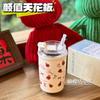Termo de Acero Inoxidable con Diseño de Gato Invernal Pintado a Mano, Alto Valor Estético, Popote y Botella de Agua Portátil Hecha de Acero Inoxidable 316