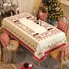El mantel de Navidad es impermeable, a prueba de aceite, lavable y resistente al calor, creando una atmósfera de Año Nuevo para la mesa del comedor y la mesa de centro, con un tema festivo