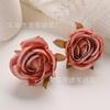 Cabeza de flor de rosa de simulación, flor de seda, material de corona de bricolaje, flor de rosa retro europea, accesorios para sombreros y ropa de boda