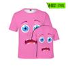 Camiseta periférica para estudiantes con expresión facial de parodia de dibujos animados, ropa de manga corta, para hombre y mujer, marca de moda, camiseta ancha de tendencia