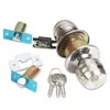 Fechadura de porta universal doméstica tipo bola para quartos internos, lavabos e banheiros, fechadura de porta esférica de aço inoxidável, fechadura redonda