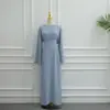 Vestido Longo Elegante com Cintura Franzida de Seda Gelada 2026 Loriya LR1365