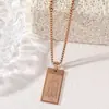 Collar de Acero Inoxidable Temu Transfronterizo Joyería de Acero de Titanio para Hombre Diseño Personalizado Colgante Cuadrado Collar de Acero de Titanio para Mujer