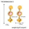 Miduoduo Corazón Romántico Francés Piedra de Cristal Checo Conjunto de Joyería Pulsera Collar Acero Inoxidable Chapado en Oro Real 18K