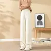 Pantalones Rectos de Cintura Alta para Mujer, Chenilla Suave, Amigables con la Piel y Cómodos, Nuevo Estilo Primavera y Otoño, Pantalones Casuales Cálidos y Amigables con la Piel para Mujeres Altas