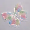 Patches de Tecido Coloridos com Lantejoulas e Miçangas em Formato de Coração e Borboleta para Decoração Criativa em Bolsas e Roupas