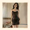 Lencería Divertida Tejida Dorada, Talla Grande, Cadena Brillante Atrevida Seductora para Discoteca, Ropa de Dormir Sexy Transparente Sin Quitar