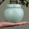 Frasco Redondo Cerámico Sellado Rosca Silicona a Prueba de Fugas Botella para Miel Frasco Cerámico para Polvo Medicinal Frasco para Almacenar Té Frasco para Comida Cocida Molida