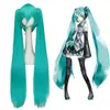 Peruca de anime cosplay cabelo primeiro som cabelo futuro flor de ameixa mil cerejeiras anime Presilha de tigre rabo de cavalo duplo Azul Lago