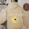 Venta Directa de Comercio Exterior Sudadera con Capucha de Manga Larga Estampado de Girasol Lavado Estilo Americano Chaqueta Holgada de Moda Estilo Japonés para Hombre