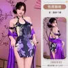 Corrente de Contas Laranja Cheongsam de Veludo Floral Exposto Lingerie Sexy Peito Pequeno Sexy Tentação Pura Costas Nuas Conjunto A899