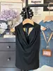 Top Regata de Verão Estilo Coreano com Gola Halter para Mulheres, Sem Mangas, Caimento Justo, Costas Nuas, com Bojo Integrado