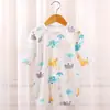 Macacões de Bebê para Primavera e Verão, Macacões Divididos de Algodão com Manga Longa, Pijamas Finos, Roupões Novos de Manga Longa para Verão, Roupas de Casa