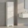Armário Alto de Design Ranhurado para Porta, Banheiro, Venda Quente Transfronteiriça, Fornecimento Direto de Fábrica, Armário Alto para Apartamentos Pequenos, Armário de Banheiro, Sala de Estar, Armário Alto de Corredor