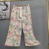 Pantalones de pijama de algodón para mujer, verano, finos, estampados, casuales, de pierna ancha, pueden usar mujeres embarazadas, comercio exterior, pantalones de talla grande