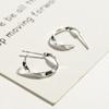Pendientes de plata de ley 925 con ondas, estilo europeo y americano, serie Jane, pendientes sencillos en forma de C, joyería de plata al por mayor para mujer 8232A