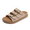 Sandalias de Piel Genuina Estilo Birkenness para Mujer Verano 2025 Nuevas Retro para Exterior Zapatillas de Mujer de Suela Gruesa Casual Zapatos de Mujer