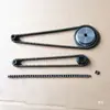Acessórios para máquina de salsicha grelhada, máquina de espeto com giro automático, engrenagem de roda dentada de motor de transmissão feita à mão, corrente de máquina de churrasco