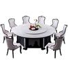 Mesa de comedor de madera maciza de mármol, estilo chino, grande, redonda, moderna, para hotel, negocios, apartamento grande de 2 m, mesa de comedor y silla combinadas