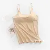 Camisola sin costuras de talla grande para mujer con almohadilla en el pecho, larga, sin tirantes, para cubrir el pecho, verano, anti-rozaduras, ropa interior base ligera