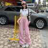 Pantalones Jogger de Secado Rápido con Cordón para Mujer, Verano 2026, Pantalones Paracaídas Finos Holgados de Pierna Ancha, Pantalones Deportivos Casuales