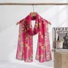 Bufanda Ligera de Seda Georgette 50*160 Nueva Bufanda Larga de Seda Estampada Bufanda de Gasa Protectora del Sol para Exteriores de Verano Bufanda Decorativa
