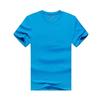 Camisa publicitaria de algodón directa de fábrica, camiseta de manga corta, ropa de clase para fiestas, ropa de trabajo de cuello redondo, logotipo bordado impreso