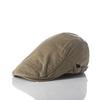 Versión coreana de sombrero de algodón al por mayor estilo británico para hombre color sólido lengua de pato gorra hacia adelante boina de pintor para mujer primavera y verano marea