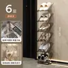 Zapatero multicapa, simple y ahorrador de espacio para apartamentos de alquiler, organizador de zapatos detrás de la puerta, estante de almacenamiento para dormitorios, zapatero inclinado de lujo ligero