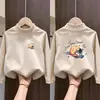 Ropa interior básica de cuello medio alto para niños Otoño/Invierno Nuevo estilo Terciopelo alemán Ropa de otoño para niños Top de manga larga cálido y versátil para niños de mediana edad a mayores