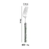 Faca e Garfo para Bife em Aço Inoxidável 304 com Acrílico para Uso Doméstico, Colher de Jantar Estilo Francês com Cabos Vermelho e Verde, Conjunto de Talheres Estilo Ocidental