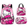Mochila Escolar para Estudante do Ensino Fundamental Kuromi Estampada por Completo Transfronteiriça Desenho Animado Grande Capacidade Mochila Infantil Lancheira Portátil