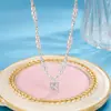 Colar de Pérolas com Pingente Cubo de Açúcar de Luxo Leve Corrente Elegante para Suéter Feminino Corrente de Clavícula Novo Estilo Quente 2025