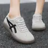 Zapatillas Deportivas Planas Casuales para Mujer Estilo Retro Alemán de Primavera, Zapatos para Correr de Estudiante, con Cordones, Ligeros, Cómodos, Zapatos Deportivos